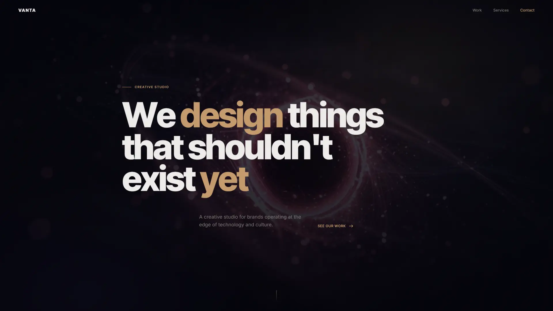 VANTA Studio — kreativní studio s&nbsp;interaktivním pozadím