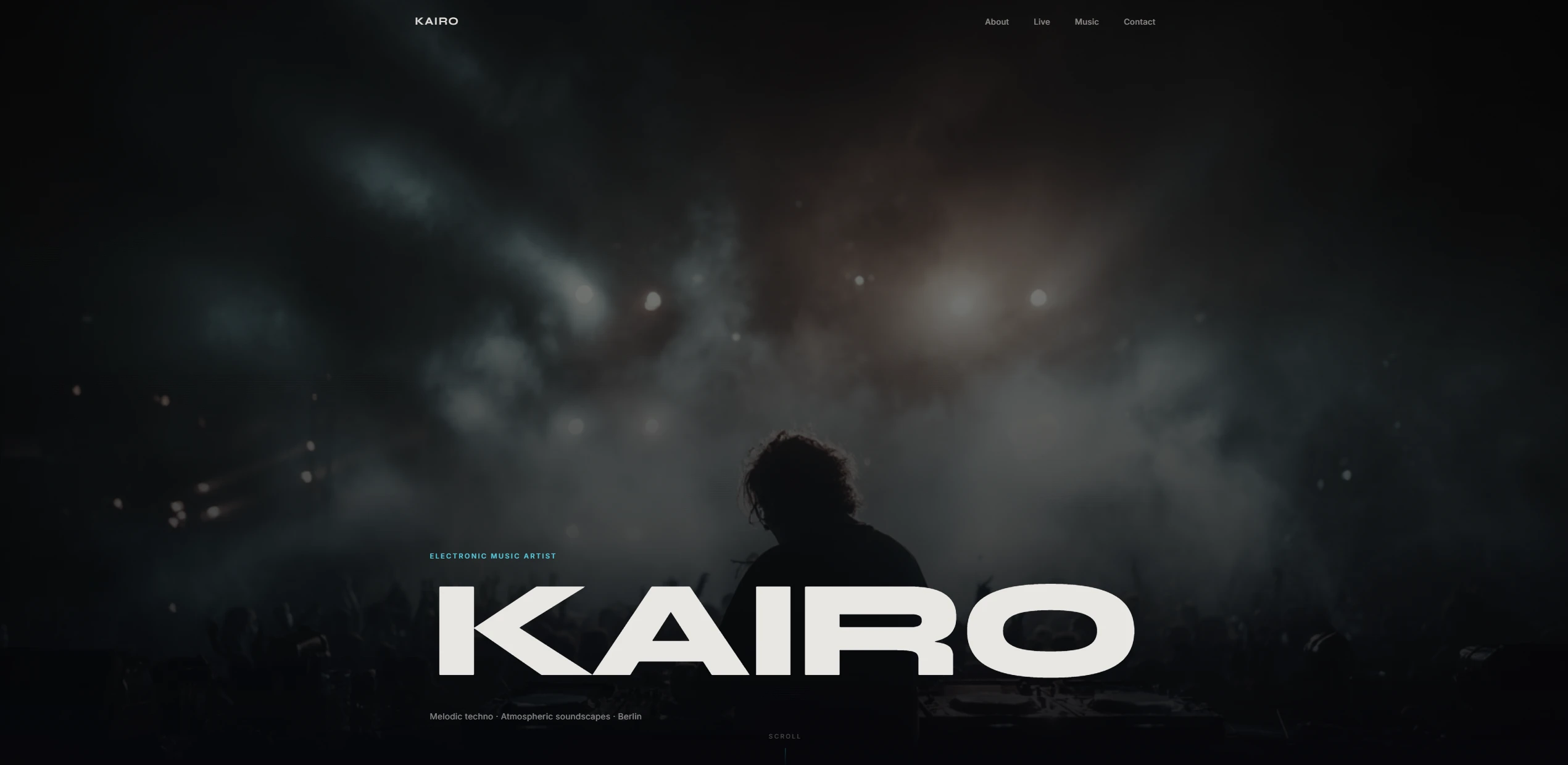 Webové stránky Kairo — elektronický hudební umělec